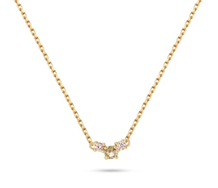 Bild von Halskette LOEE Sparkle aus Gelbgold mit Diamanten und Multisaphir