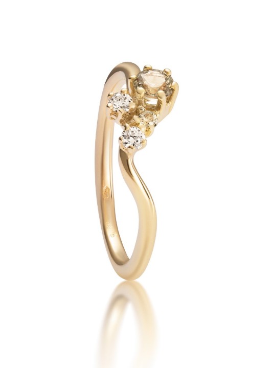 Bild von Ring LOEE Sparkle aus Gelbgold mit Diamanten und Multisaphiren