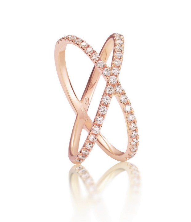 Bild von Ring LOEE Pure aus Roségold mit Diamanten