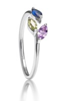 Produktdetails anzeigen - Ring LOEE Gaia aus Weißgold mit Multisaphiren Bild von Ring LOEE Gaia aus Weißgold mit Multisaphiren