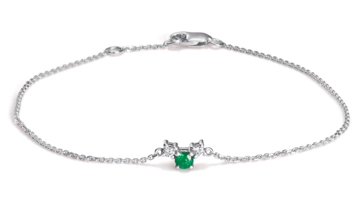 Bild von LOEE Sparkle Armband aus Weißgold mit Diamanten und Smaragd