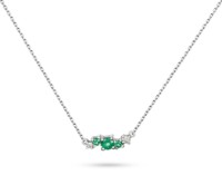 Produktdetails anzeigen - Halskette LOEE Sparkle aus Weißgold mit Diamanten und Smaragden Bild von Halskette LOEE Sparkle aus Weißgold mit Diamanten und Smaragden