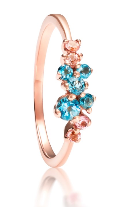 Bild von Ring LOEE Sparkle aus Roségold mit Topasen und Morganiten