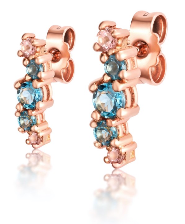 Bild von Ohrringe LOEE Sparkle aus Roségold mit Topasen und Morganiten