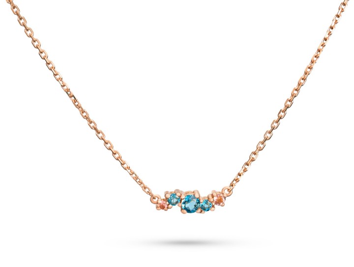 Bild von Halskette LOEE Sparkle aus Roségold mit Topasen und Morganiten