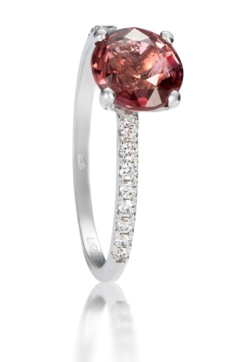 Bild von Ring LOEE Palette Diamonds aus Weißgold mit Diamanten und Turmalin