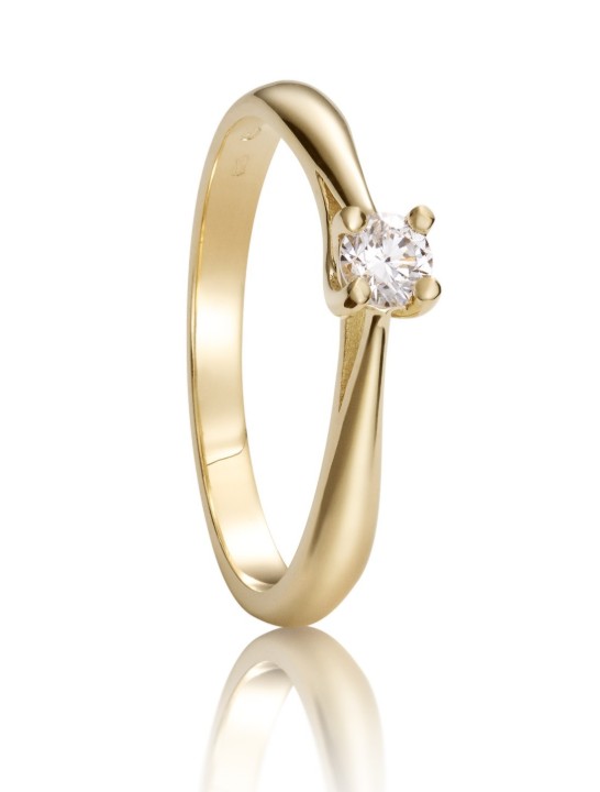 Bild von Verlobungsring LOEE aus Gelbgold mit einem Diamanten