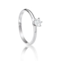 Bild von Verlobungsring LOEE aus Weißgold mit einem Diamanten