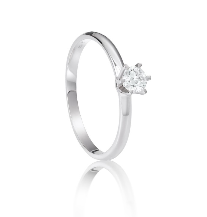 Bild von Verlobungsring LOEE aus Weißgold mit einem Diamanten