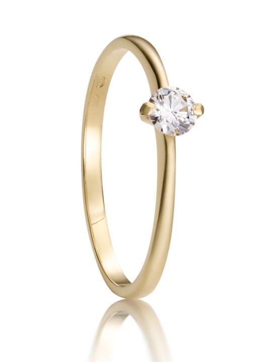 Bild von Verlobungsring LOEE aus Gelbgold mit einem Diamanten