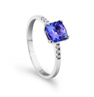 Bild von Ring LOEE Palette Diamonds aus Weißgold mit Diamanten und einem Tansanit