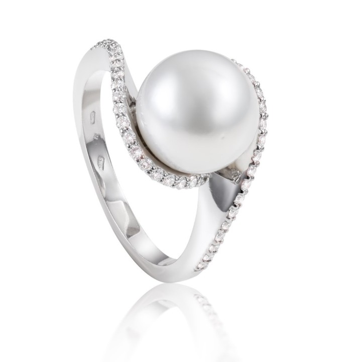 Bild von Prsten LOEE Pearls z bílého zlata s diamanty a perlou