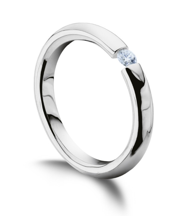 Bild von Ring LOEE Essence aus Weißgold mit einem Diamanten