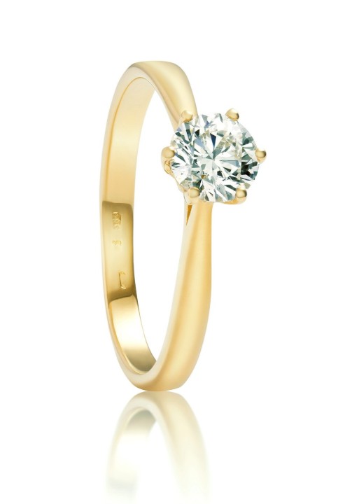 Bild von Verlobungsring LOEE aus Gelbgold mit einem Diamanten