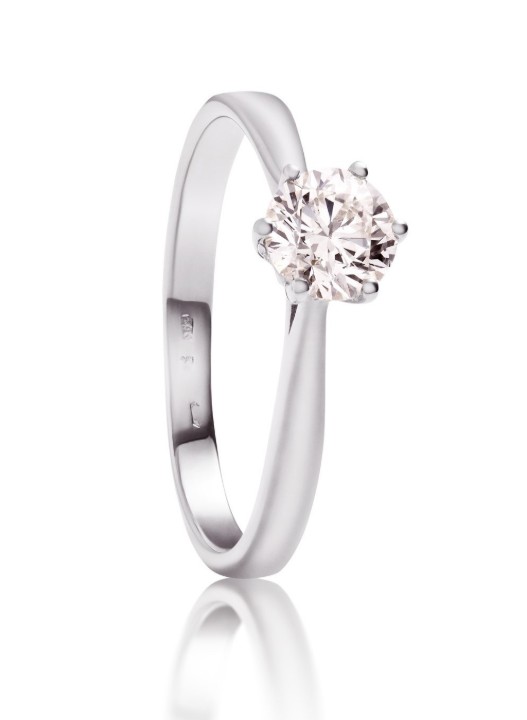 Bild von Verlobungsring LOEE aus Weißgold mit einem Diamanten