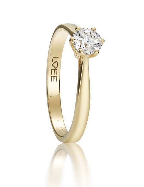 Bild von Verlobungsring LOEE aus Gelbgold mit einem Diamanten