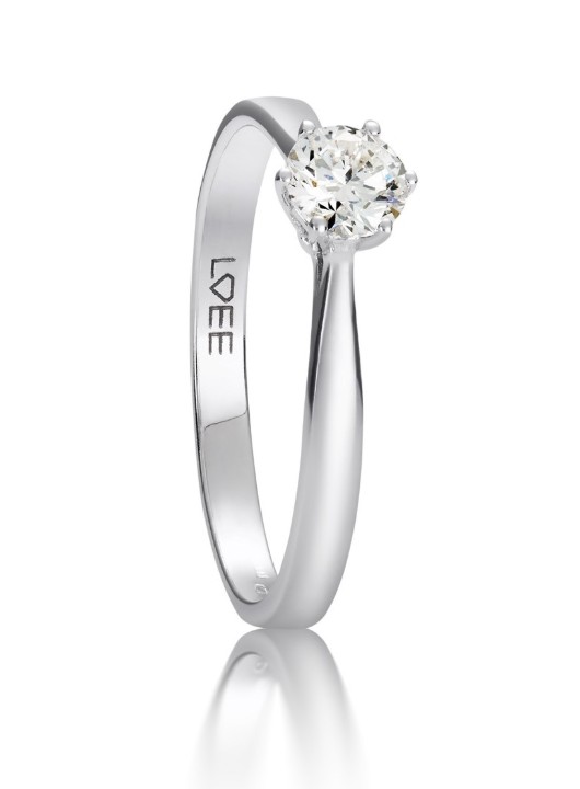 Bild von Verlobungsring LOEE aus Weißgold mit einem Diamanten