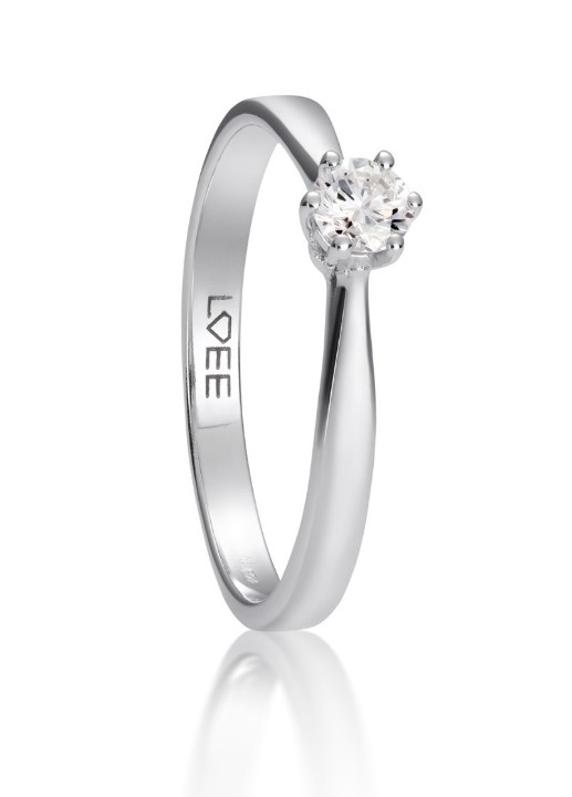 Bild von Verlobungsring LOEE aus Weißgold mit einem Diamanten
