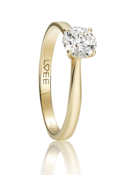 Bild von Verlobungsring LOEE aus Gelbgold mit einem Diamanten