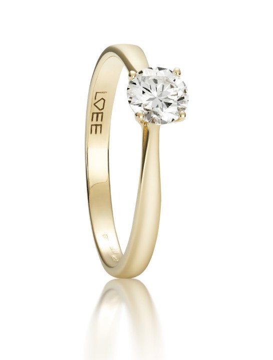 Bild von Verlobungsring LOEE aus Gelbgold mit einem Diamanten
