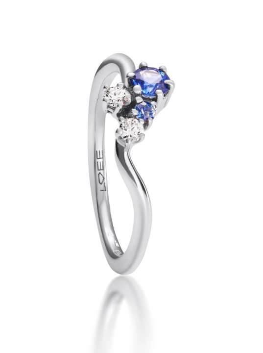 Bild von Prsten LOEE Sparkle z bílého zlata s diamanty a multisafíry