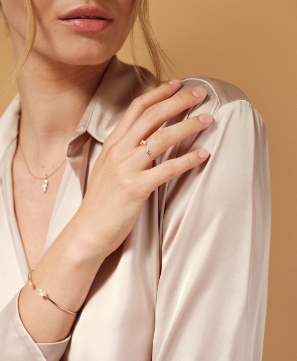 Bild von Ring LOEE Gaia aus Roségold mit Diamanten