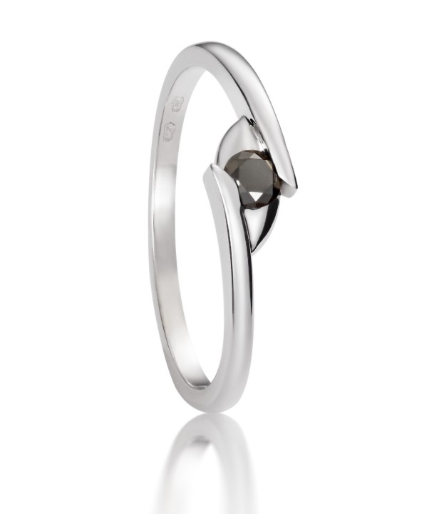 Bild von Verlobungsring LOEE aus Weißgold mit einem Diamanten