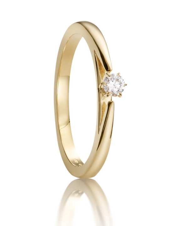 Bild von Verlobungsring LOEE aus Gelbgold mit einem Diamanten