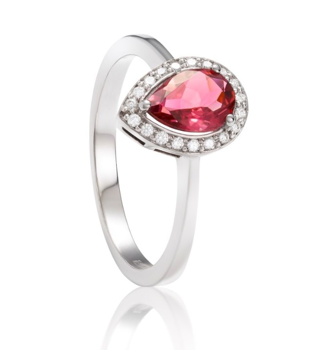 Bild von Ring LOEE Palette Diamonds z bílého zlata s diamanty a turmalínem