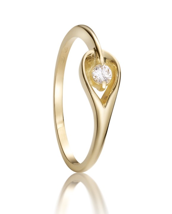Bild von Verlobungsring LOEE aus Gelbgold mit einem Diamanten