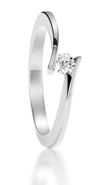 Bild von Verlobungsring LOEE aus Weißgold mit einem Diamanten