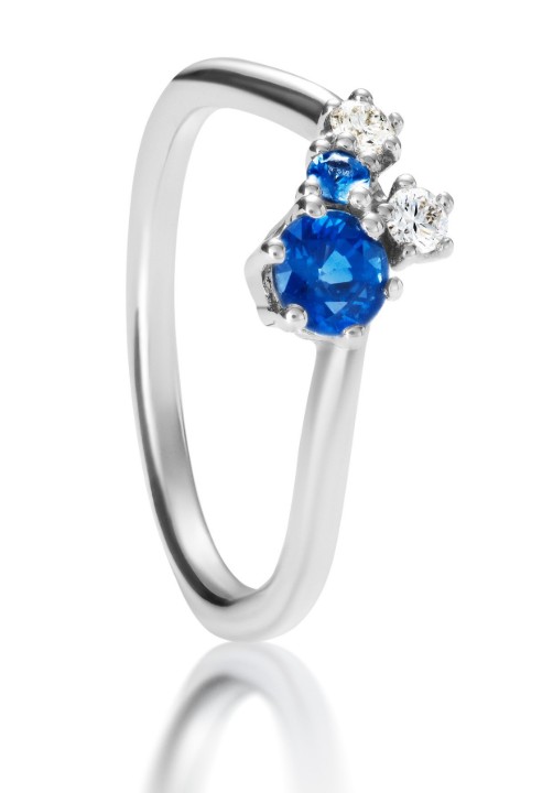 Bild von Ring LOEE Sparkle z bílého zlata s diamanty a multisafíry