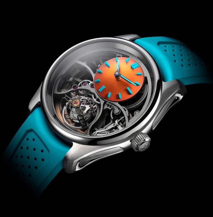 Bild von H. Moser & Cie Pioneer Cylindrical Tourbillon Skeleton Spiced Aqua