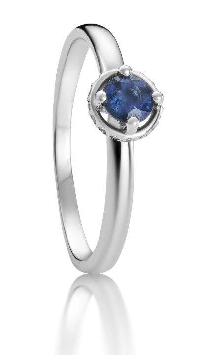 Bild von Ring LOEE Palette Diamonds aus Weißgold mit Diamanten und einem Saphir