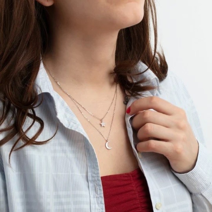 Bild von Damenhalskette Lotus Silver Trendy