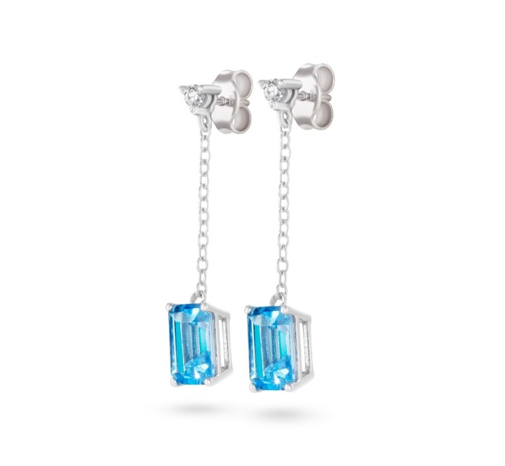 Obrázek Náušnice LOEE Palette Diamonds z bílého zlata s diamanty a topazy