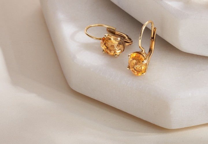 Bild von Ohrringe LOEE Palette aus Gelbgold mit Citrine
