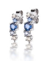 Bild von Ohrring LOEE Sparkle z bílého zlata s diamanty a multisafíry