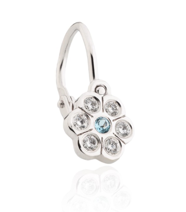 Bild von Kinderohrringe LOEE aus Weißgold mit Diamanten und Topasen