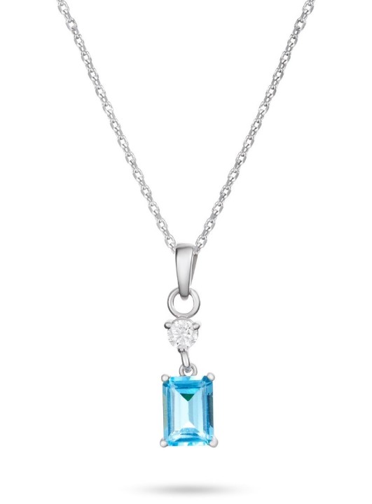 Bild von Anhänger LOEE Palette Diamonds z bílého zlata s diamanty a topazem