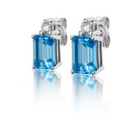 Bild von Ohrringe LOEE Palette Diamonds aus Weißgold mit Diamanten und Topase