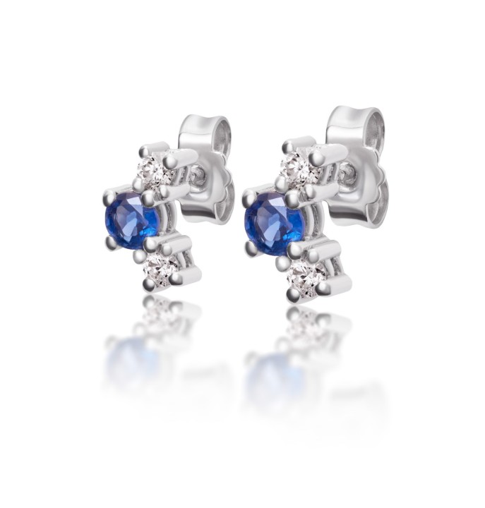Bild von Ohrring LOEE Sparkle z bílého zlata s diamanty a multisafíry