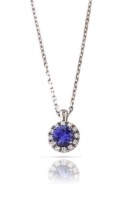 Bild von Anhänger LOEE Palette Diamonds aus Weißgold mit Diamanten und einem Tansanit