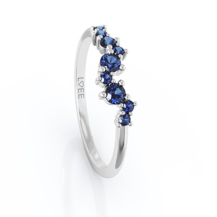 Bild von Ring LOEE Sparkle z bílého zlata s multisafíry