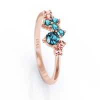 Bild von Ring LOEE Sparkle z růžového zlata s topazy a morganity