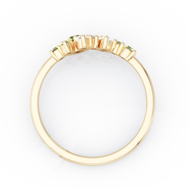Bild von Ring LOEE Sparkle ze žlutého zlata s diamanty a multisafíry