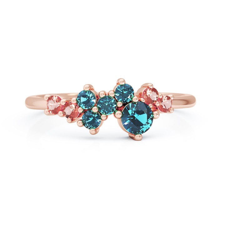 Bild von Ring LOEE Sparkle z růžového zlata s topazy a morganity