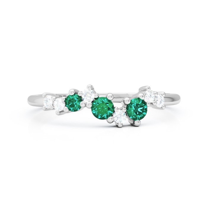Bild von Ring LOEE Sparkle z bílého zlata s diamanty a smaragdy