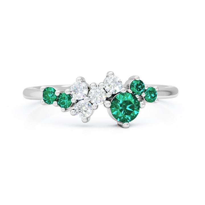 Bild von Ring LOEE Sparkle z bílého zlata s diamanty a smaragdy