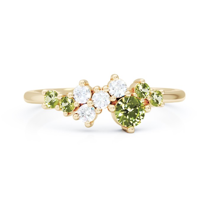 Bild von Ring LOEE Sparkle ze žlutého zlata s diamanty a multisafíry